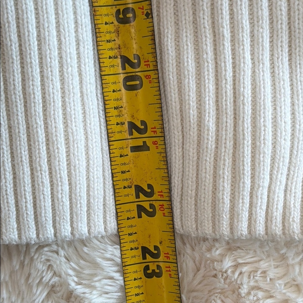 Tahari Cream and Brown Striped Cotton Sweater - Picture 6 of 8